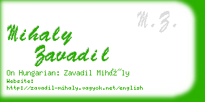 mihaly zavadil business card